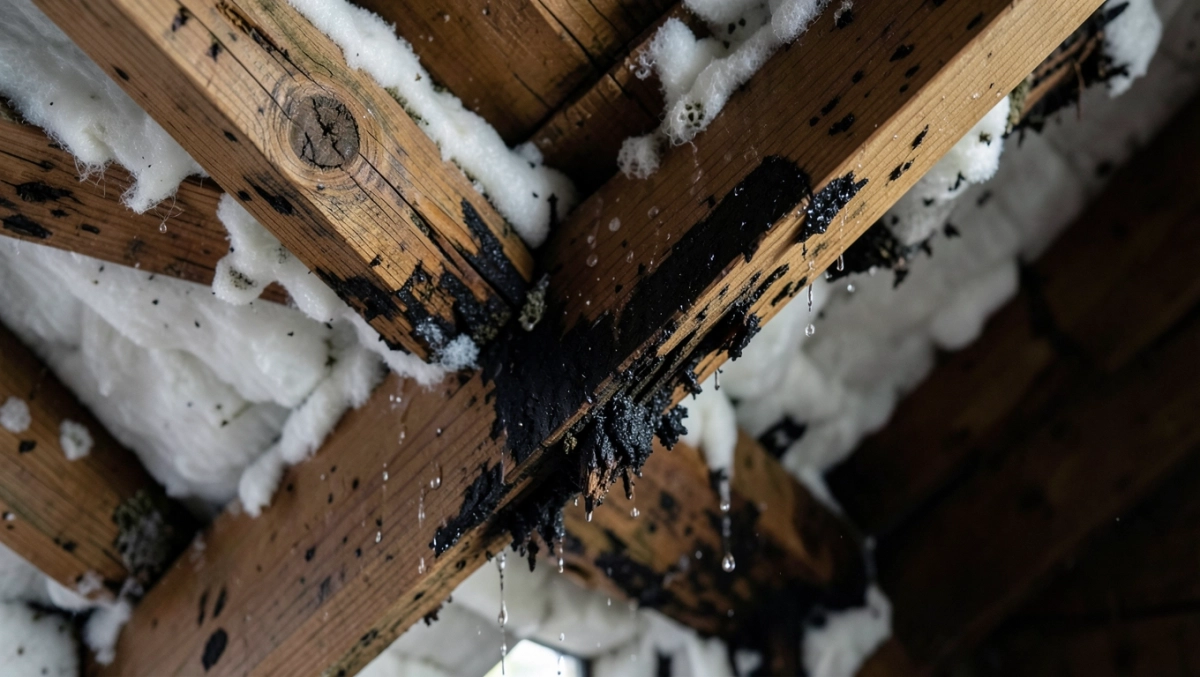 Pianką PUR gnicie drewna