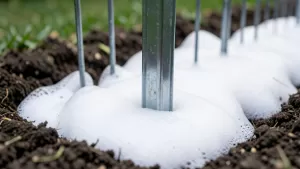 montaż słupków ogrodzeniowych na piankę