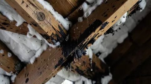 Pianką PUR gnicie drewna